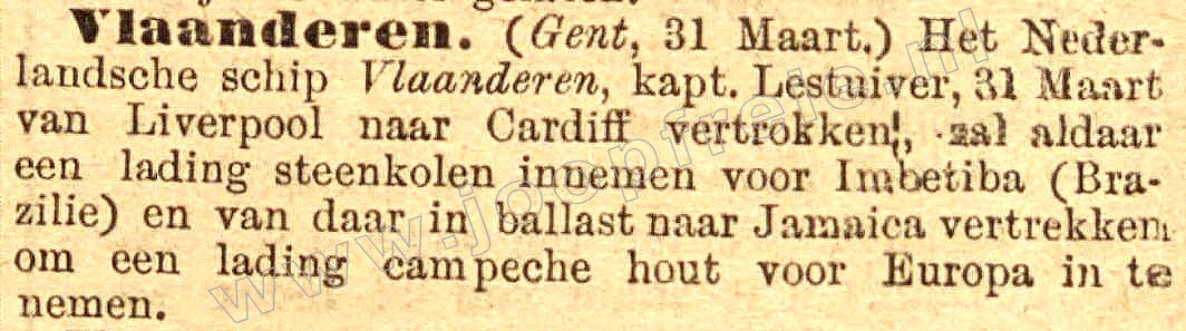 Reis van Jamaica naar Liverpool 1894
